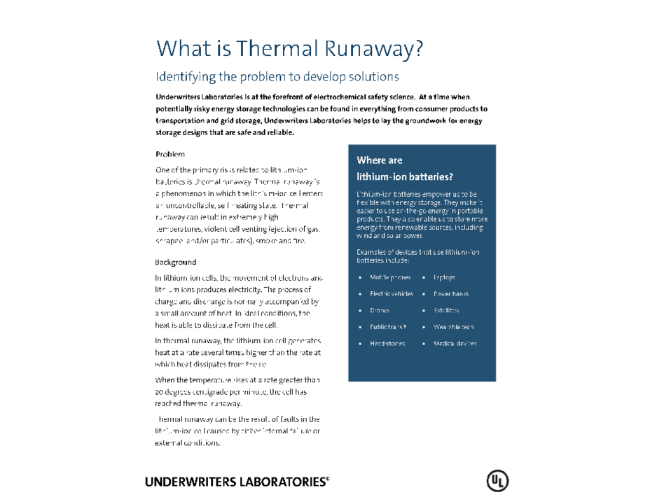 What Is Thermal Runaway? (Fact Sheet)