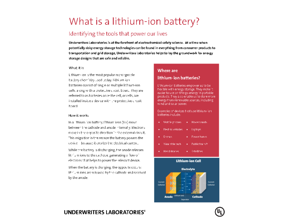 What is a Lithium-Ion Battery? (Factsheet)