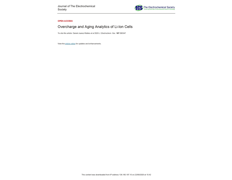 Overcharge and Aging Analytics of Li-Ion Cells