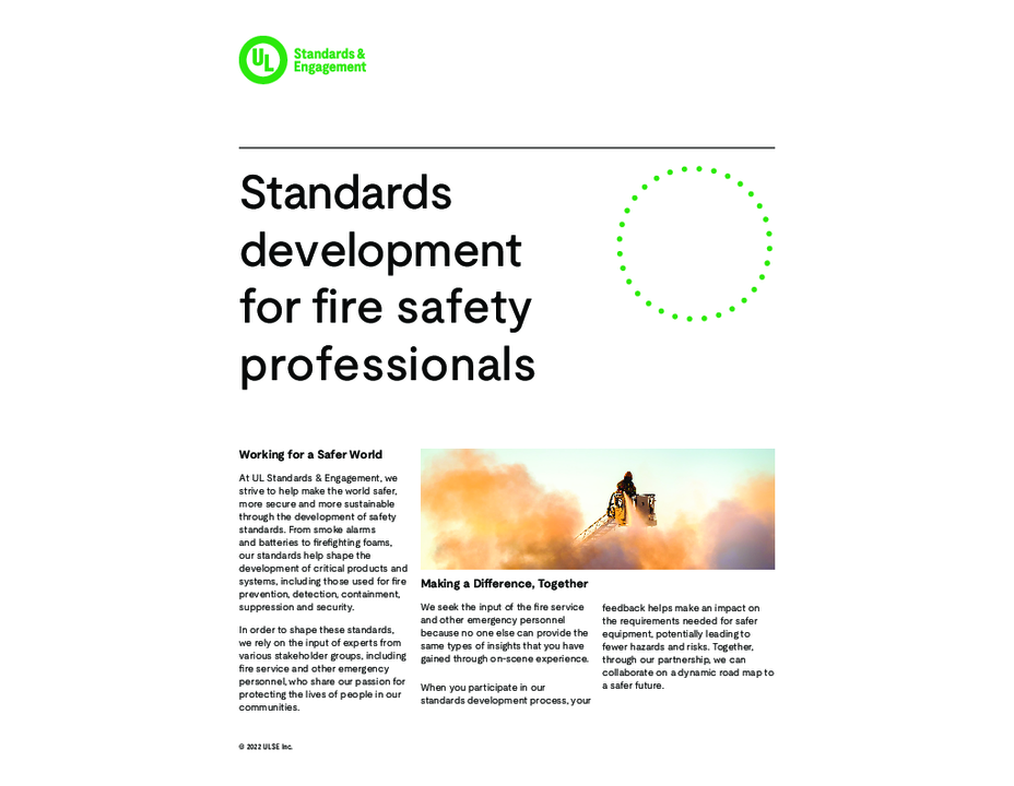 Standards development for fire safety professionals